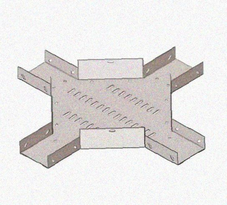 Лоток крестообразный перфорированный КМ 400х80 УХЛ1, горячее цинкование, S1,5