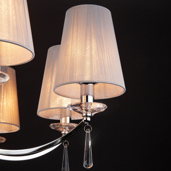 Подвесная люстра с абажурами 8*E14 40Вт хром IP20 Valery (60079/8 хром) Eurosvet Подвесная люстра с абажурами 8*E14 40Вт хром IP20 Valery (60079/8 хром) Eurosvet