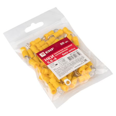 Наконечник кольцевой изолированный НКИ 6,0-4 (50шт) PROxima EKF