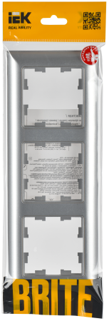 BRITE Рамка 3-мест. РУ-3-Бр алюм./алюм. IEK