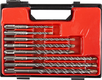 Набор буров SDS-plus 8 шт: 5 х 110, 6 х 110, 6 х 160, 8 х 160, 10 х 160, 8 х 210, 10 х 210, 12 х 210 мм, Профессионал ЗУБР