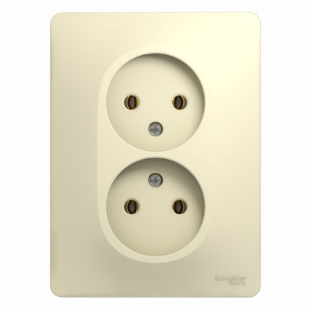 GLOSSA  Розетка СУ 2-м. без з/з в сборе 16А бежевый IP20 Schneider Electric