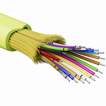 Кабель волоконно-оптический, распределительный, арамидные упрочняющие нити, для внутренней прокладки, нг(А)-HF, 18 ОВ, категорияOM5 (G.651.1) плотный 