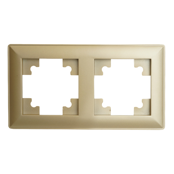 Рамка STEKKER, PFR00-7002-08 2-местная, серия Катрин, золото Рамка STEKKER, PFR00-7002-08 2-местная, серия Катрин, золото