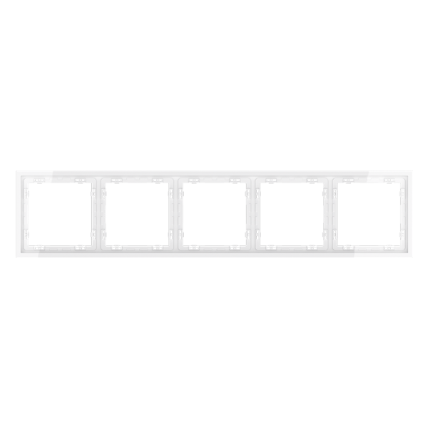 Рамка пластиковая Voltum S70 на 5 постов, (белый глянцевый)