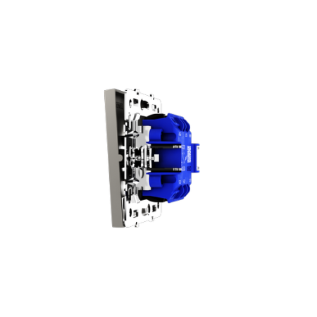 Проходной переключатель встраиваемый Voltum S70 двухклавишный с подсветкой 10А, (кашемир)