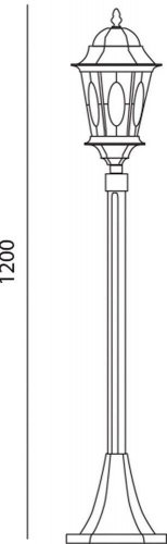 Светильник садово-парковый Feron PL155 шестигранный, столб 60W E27 230V, черное золото фото 2