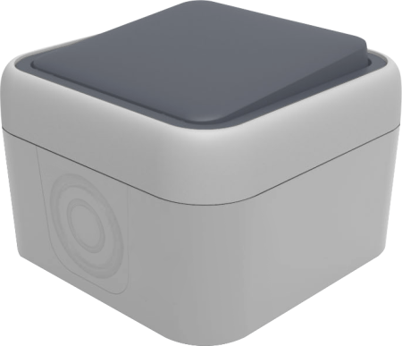 Donel W55 Выключатель звонкового типа 1-кл. накладной, серый, IP55, серия (тип) DIP55