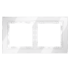 Рамка стеклянная Voltum S70 на 2 поста, (белый, стекло)