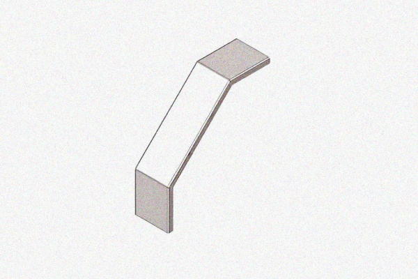 Крышка лотка замкового КЛСЗ 75х65-90 УТ1,5 для поворота трассы вниз на 90, горячее цинкование, S1,0