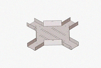 Лоток крестообразный замковый глухой КМЗГ 500х100 УХЛ1 горячее цинкование, S1,5