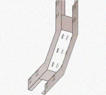 Лоток перфорированный КП 300х100-90 УХЛ1 для поворота трассы вверх на 90, оцинкованный лист S1,0