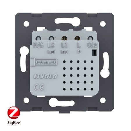 Одноклавишный сенсорный выключатель ZigBee Module, цвет черный (механизм) Livolo