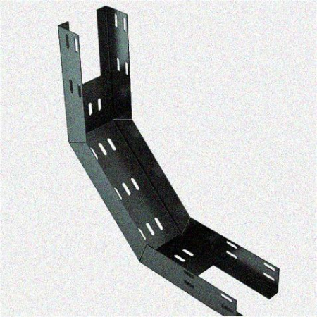 Лоток перфорированный КП 600х65-90 УХЛ2,5 для поворота трассы вверх на 90, оцинкованный лист S1,5