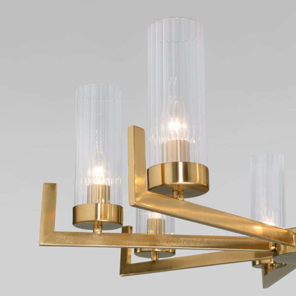 Подвесная люстра со стеклянными плафонами 8*E14 40Вт латунь IP20 Arganie (60133/8 латунь) Eurosvet Подвесная люстра со стеклянными плафонами 8*E14 40Вт латунь IP20 Arganie (60133/8 латунь) Eurosvet