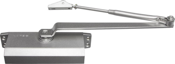 Доводчик дверной для дверей массой до 80 кг, цвет серебро ЗУБР