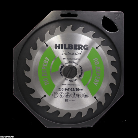 Диск пильный Industrial Дерево 230*32/30*24Т HW233 Hilberg