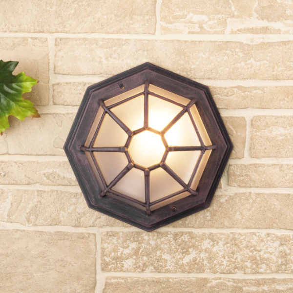 Настенный уличный светильник 1*E27 капучино IP44 Telarana S (a043661) Elektrostandard