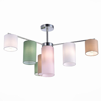 Люстра потолочная Хром/Белый, Бежевый, Зеленый E14 7*40Вт SLE300602-07 EVOLUCE