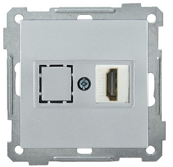 Розетка HDMI РHDMI-0-Б BOLERO серебряный IEK