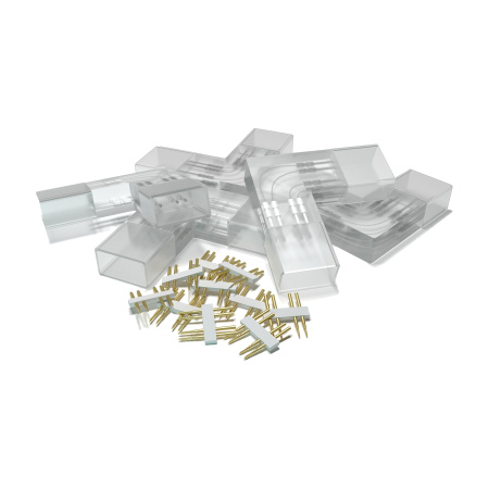 AC-04 Комплект коннекторов Г-образный для соединения светодиодной ленты 220В, smd 5050 RGB, 60д/м, 5шт. (для арт. O17-10) OGM