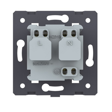 Розетка электрическая с заземлением защитными шторками 16A, цвет синий (механизм) Livolo Розетка электрическая с заземлением защитными шторками 16A, цвет синий (механизм) Livolo