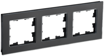 BRITE Рамка 3-мест. РУ-3-2-Бр стекло черн. матовый IEK
