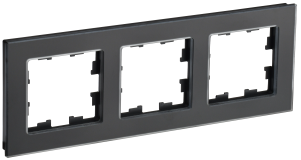 BRITE Рамка 3-мест. РУ-3-2-Бр стекло черн. матовый IEK