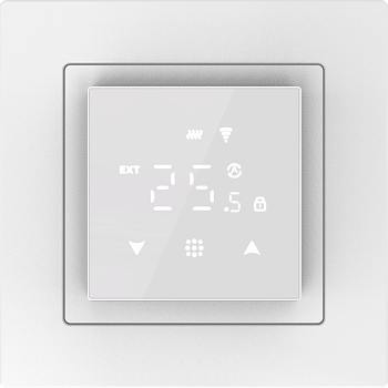 Donel Термостат с датчиком пола, программируемый с Wi-Fi, 16 A, 45*45 мм. белое стекло, серия DTEF