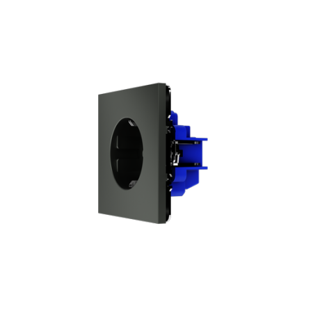 Розетка встраиваемая Voltum S70 с заземлением и защитными шторками, 16А, (титан)