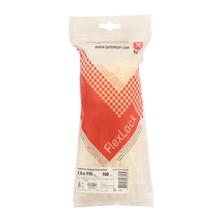 Хомут P6,6 стандартный (б), 7,6x150 (100шт) FlexLock PROxima EKF