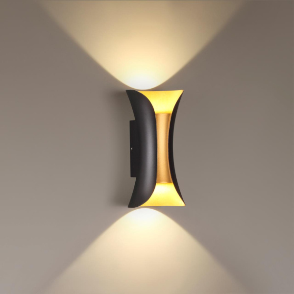 Настен.св-к LED 4000K 6W 220V IP54 KRISTA черн/золот/металл ODEON LIGHT