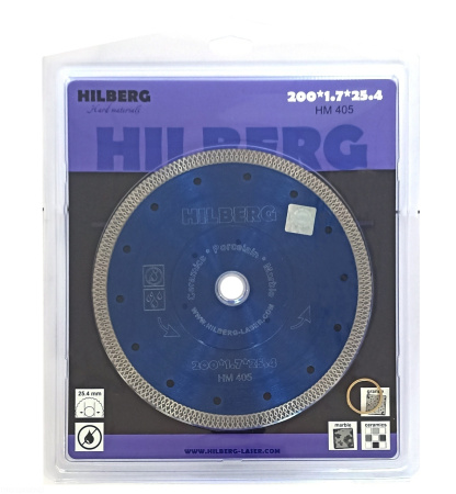 Диск алмазный отрезной 200*25,4/22,23 Турбо ультратонкий х-тип HM405 Hilberg