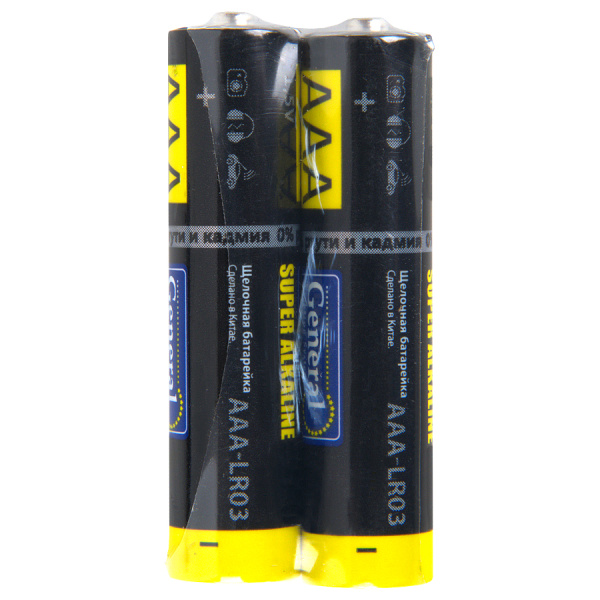 Батарейка GBAT-LR03 AAA щелочная 2 шт в пленке (800565) (2/24/720 ) General