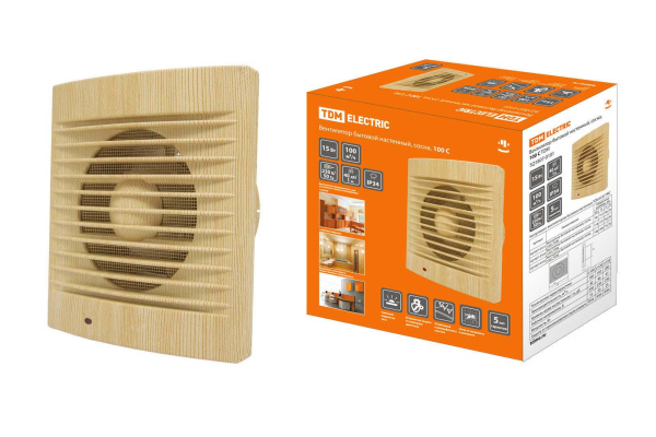 Вентилятор бытовой настенный, 100 С "ЭКО" (сосна) TDM Вентилятор бытовой настенный, 100 С "ЭКО" (сосна) TDM