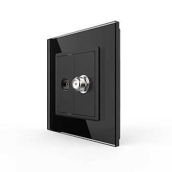 Розетка ТВ/Спутниковая SAT Черная Livolo