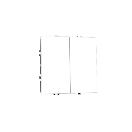 Проходной переключатель встраиваемый Voltum S70 двухклавишный 10А, (белый матовый)