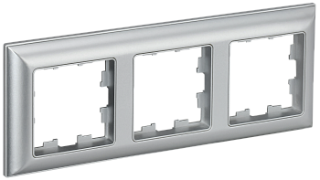 BRITE Рамка 3-мест. РУ-3-Бр алюм./алюм. IEK