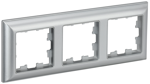 BRITE Рамка 3-мест. РУ-3-Бр алюм./алюм. IEK