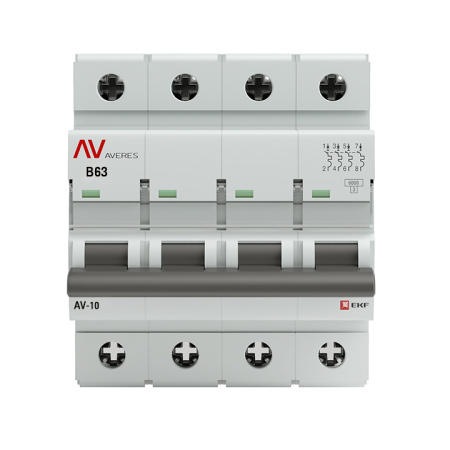 Выключатель автоматический ВА МОД 4П 63А В 6кА Averes EKF