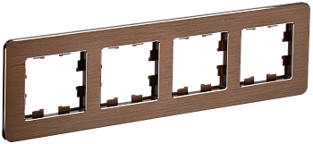 BRITE Рамка 4-мест. РУ-4-1-Бр металл коричн. RE AL IEK