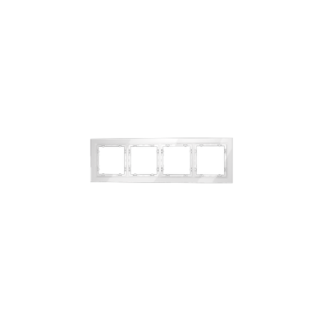 Рамка стеклянная Voltum S70 на 4 поста, (белый, стекло)
