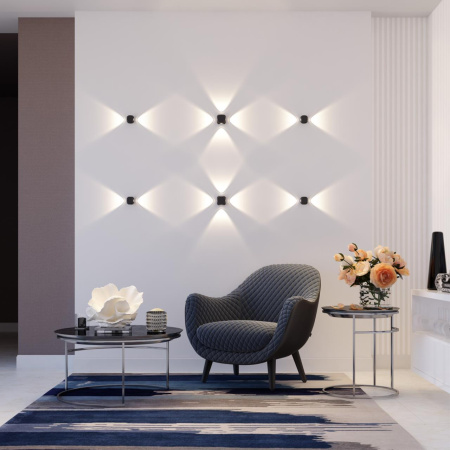 Настенный св-к IP54 LED 8W 716Лм 3200K MIKO черн/металл ODEON LIGHT