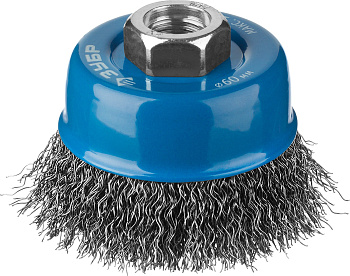 Профессионал. Щетка чашечная для УШМ, витая стальная проволока 0,3мм, 60ммхМ14 ЗУБР