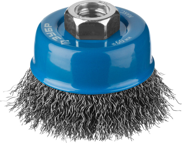 Профессионал. Щетка чашечная для УШМ, витая стальная проволока 0,3мм, 60ммхМ14 ЗУБР