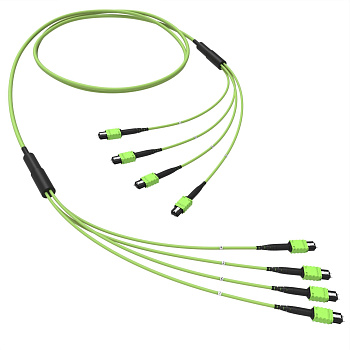 Оптическая магистральная сборка 48 ОВ 50/125 OM5, 4xMTP PRO(12)m/4xMTP PRO(12)m, тип В, 50 м DKC