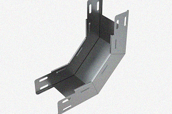 Лоток замковый глухой КПЗГ 200х65-90 УТ1,5 для поворота трассы вверх на 90, оцинкованный лист, S0,7
