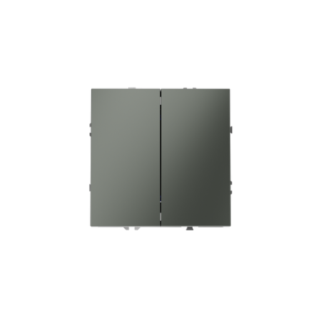 Выключатель встраиваемый Voltum S70 двухклавишный 10А, (титан)