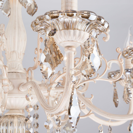 Люстра с хрусталем 8*E14 60Вт белый с золотом IP20 Elisha (3281/8 белый с золотом) Eurosvet