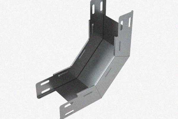 Лоток замковый глухой КПЗГ 200х65-90 УТ1,5 для поворота трассы вверх на 90, оцинкованный лист, S0,7